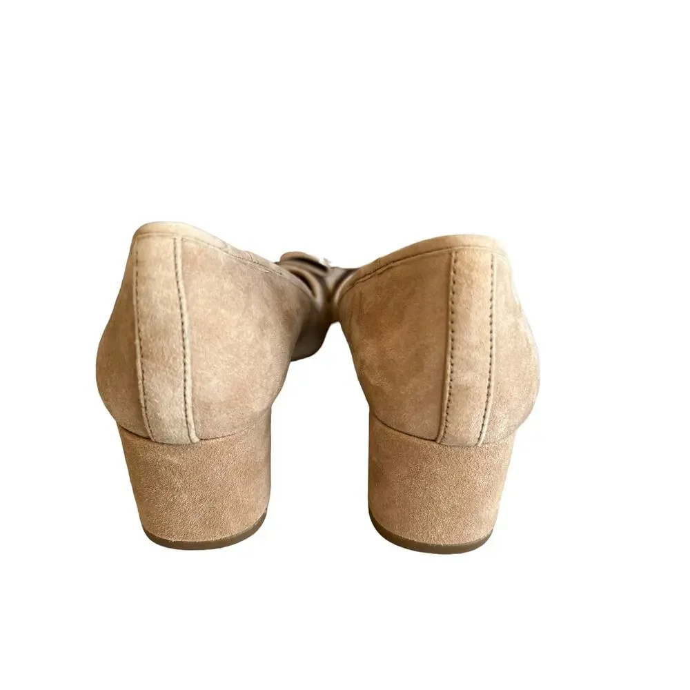 Michael Kors modest nude suede low heels bow detail 6
